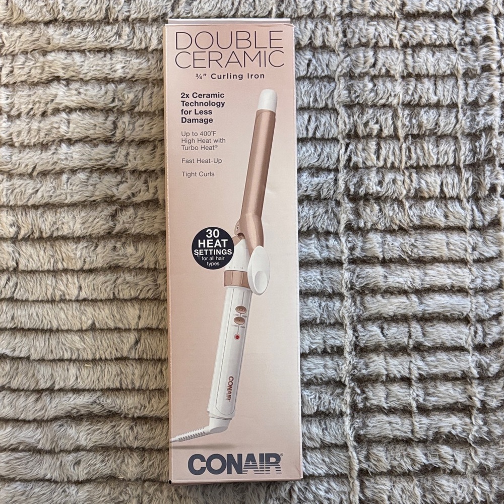 Conair Double Ceramic 3/4" Curling Iron in Rose Gold and White